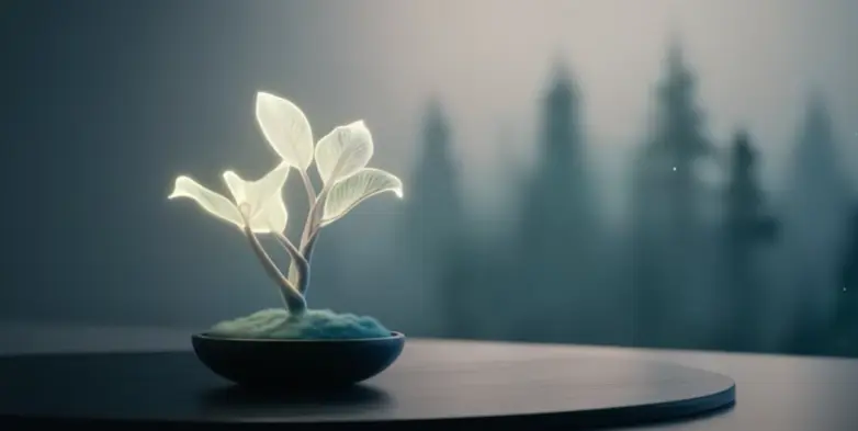 Glowing Plant With Forest Backdrop