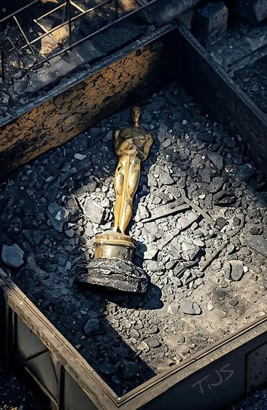 Golden Statue On Coal Bed