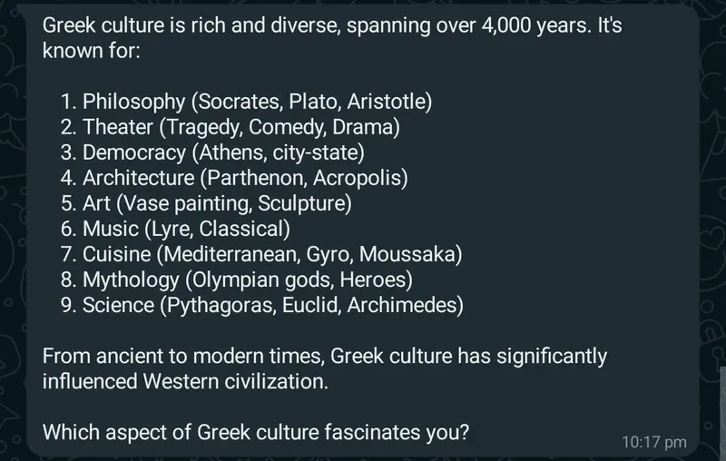 Greek Culture Overview Infographic