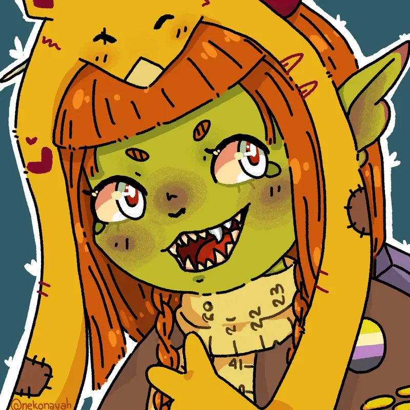 Green-skinned Character With Yellow Hood