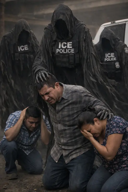 Grim ICE Figures Confrontation