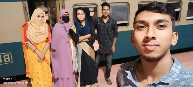 Group At Train Station