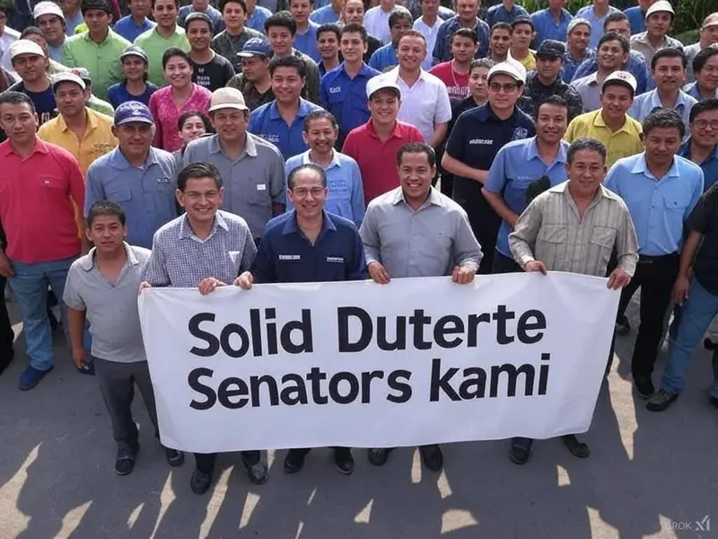 Group Holding Political Banner