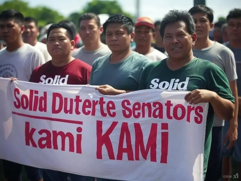 Group Holding Political Banner