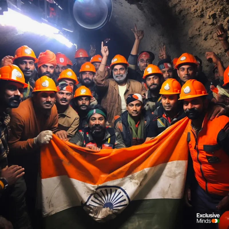 Group With Indian Flag Underground