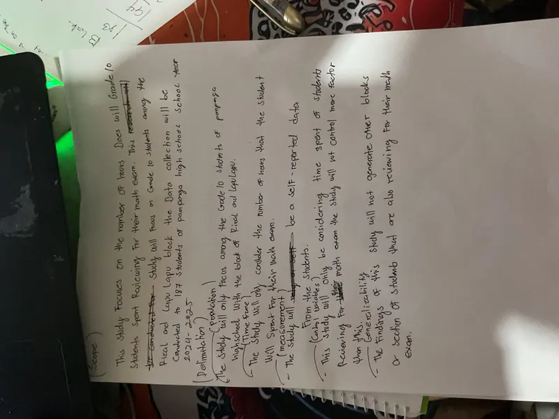 Handwritten Study Notes On Research