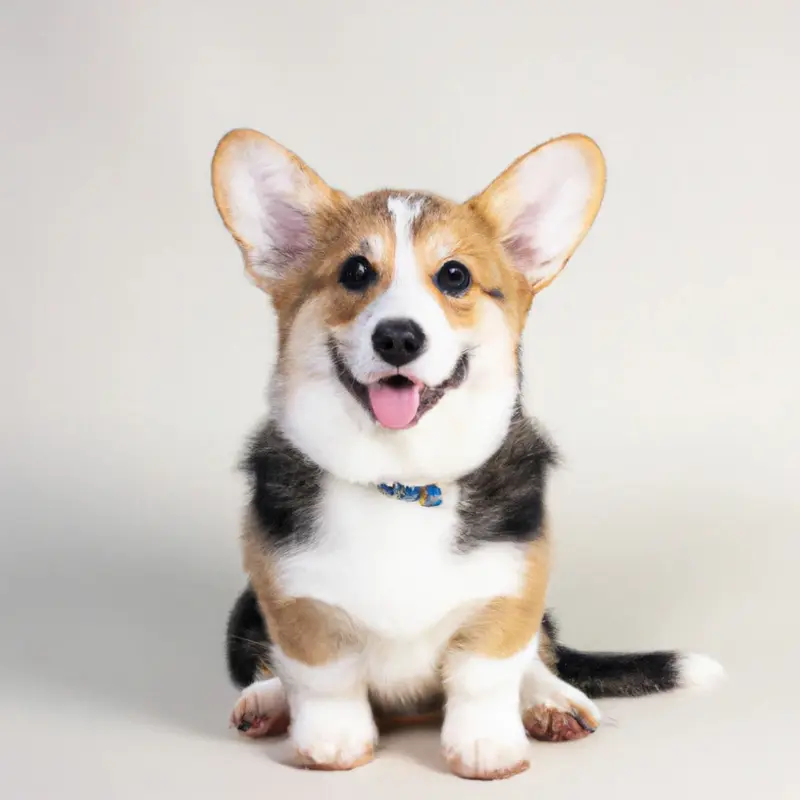 Happy Corgi Puppy Portrait