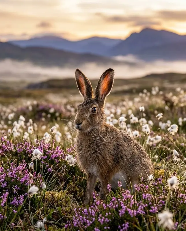 Hare in Mountainous Meadow