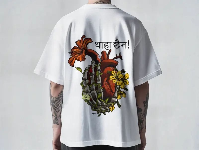 Heart With Flowers T-shirt Design