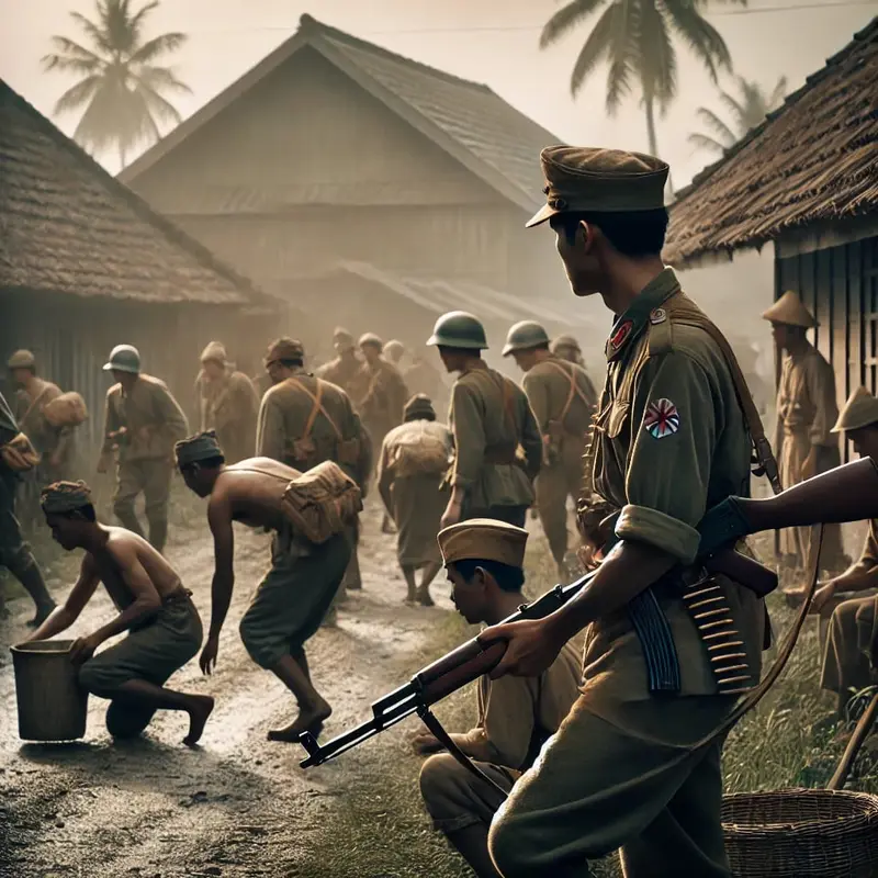 Historical Military Village Scene