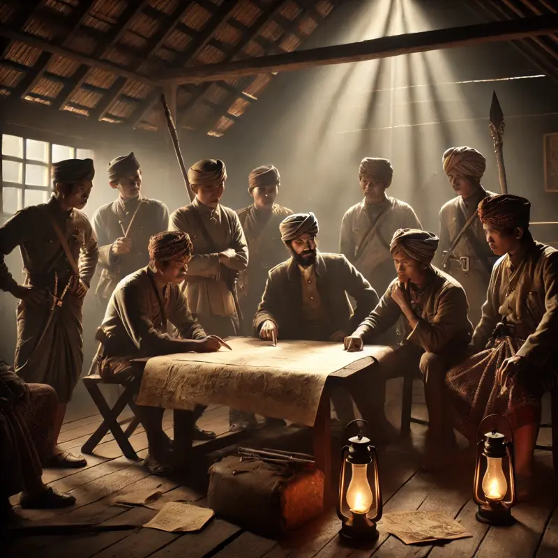 Historical Strategy Meeting Scene