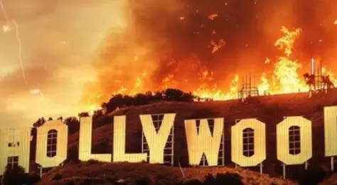 Hollywood Sign Engulfed Fire