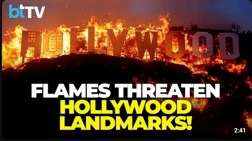 Hollywood Sign Engulfed In Flames