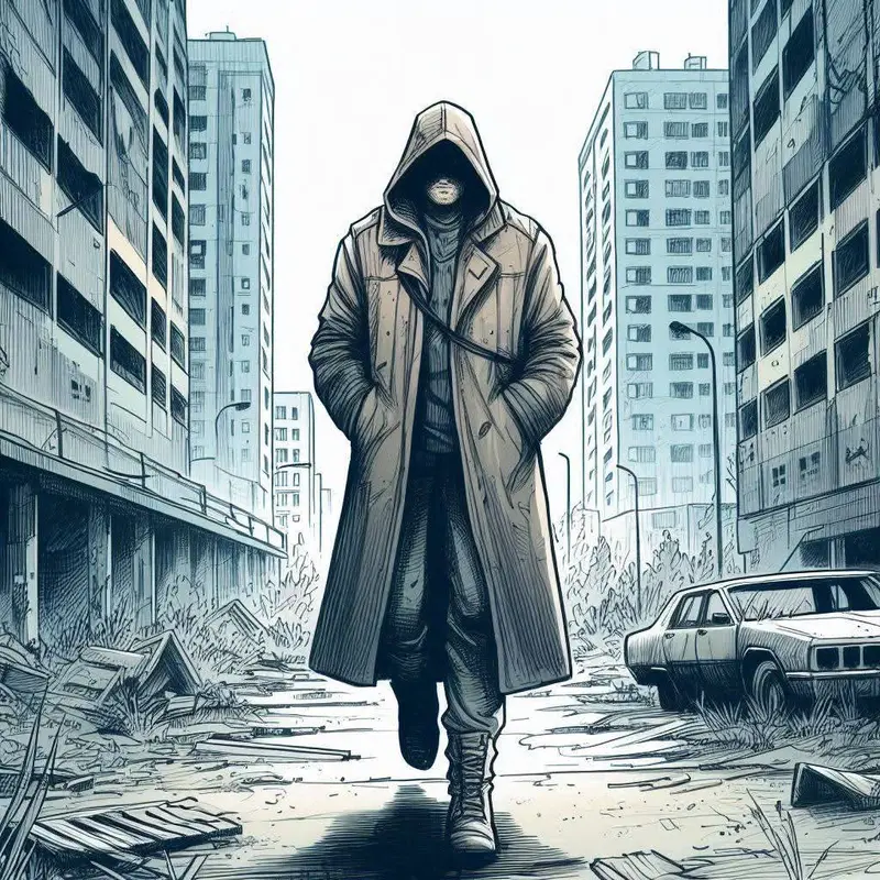 Hooded Wanderer In Ruins