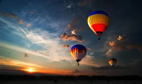 Hot Air Balloons At Sunset