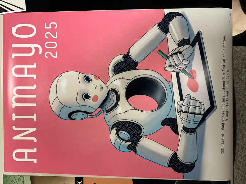 Humanoid Robot Painting Poster