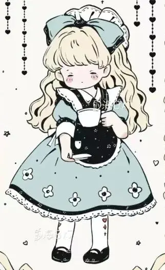 Illustration Of Retro Dressed Girl