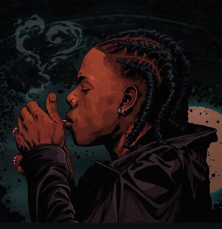 Illustration: Person Smoking Profile