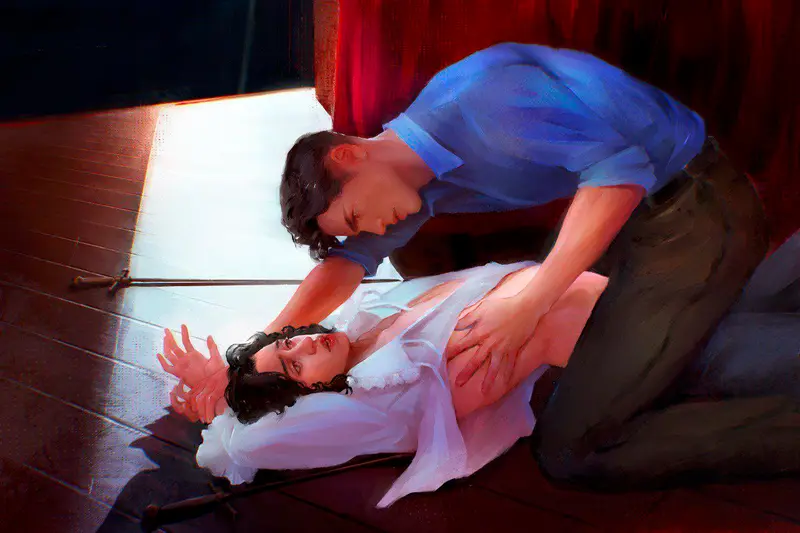 Intense Dramatic Scene Illustration