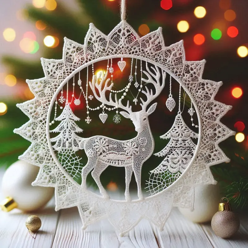 Intricate Lace Reindeer Ornament