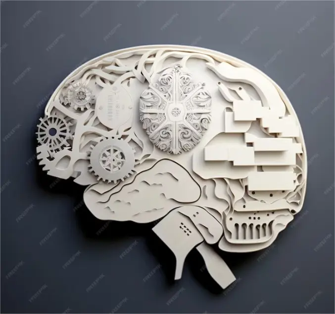 Intricate Paper Brain Illustration