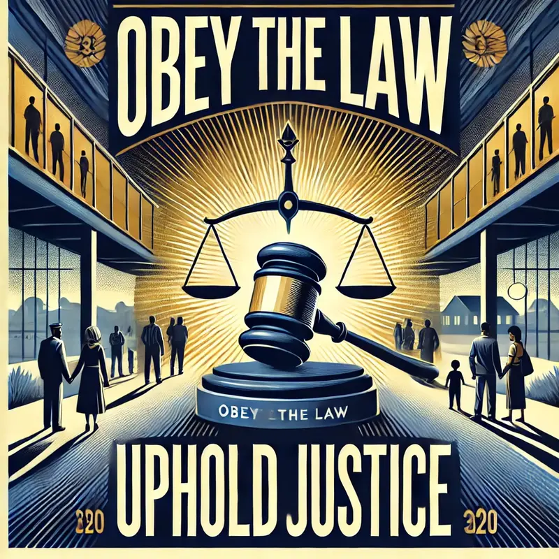 Justice-themed Poster Illustration