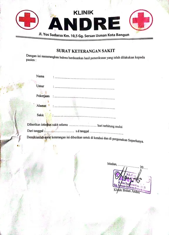 Klinik Andre Letterhead Form