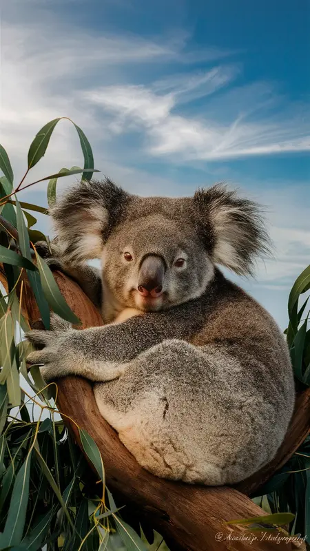 Koala In Eucalyptus Tree