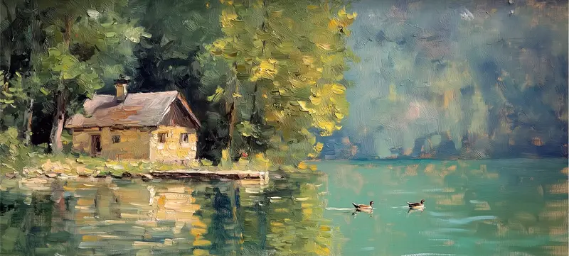 Lakeside Cabin With Ducks
