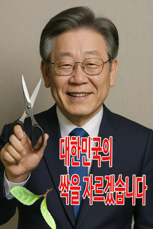 Lee Jae-myung With Scissors