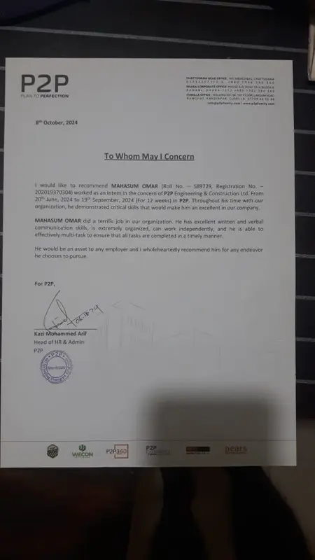 Letter Of Recommendation Document