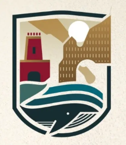 Lighthouse And Whale Emblem