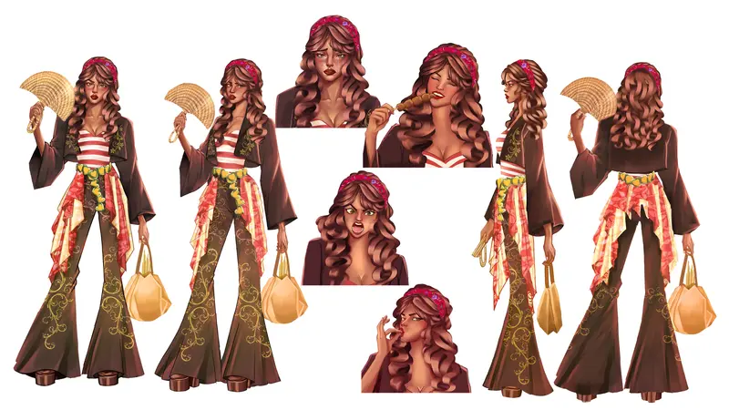 Likely Not AI-Generated: Character Design Concept Sheet