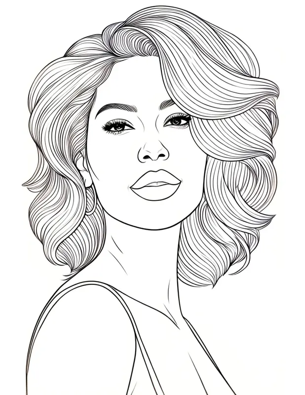 Line Art Woman Portrait