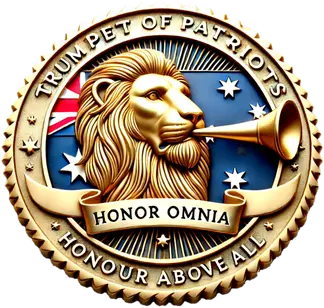 Lion Trumpet Patriotic Emblem