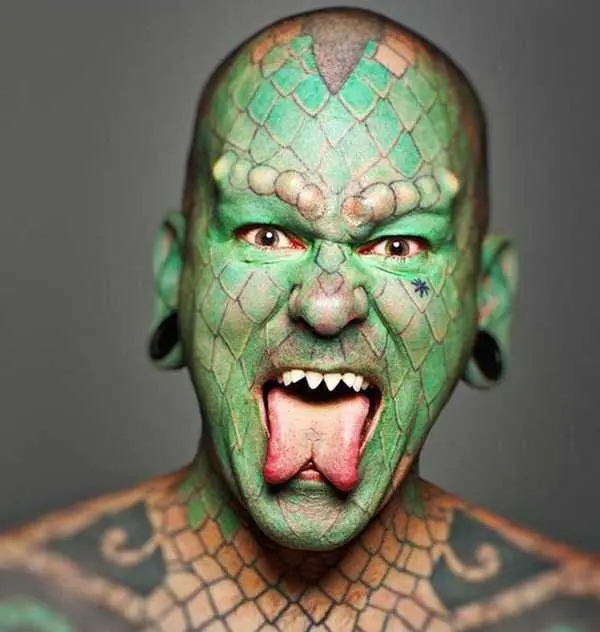 Lizardman With Green Scales