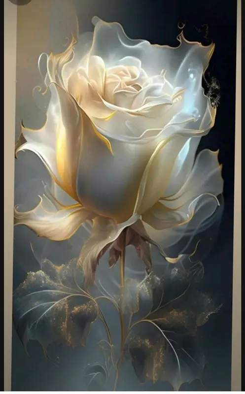 Luminous AI Rose Artwork