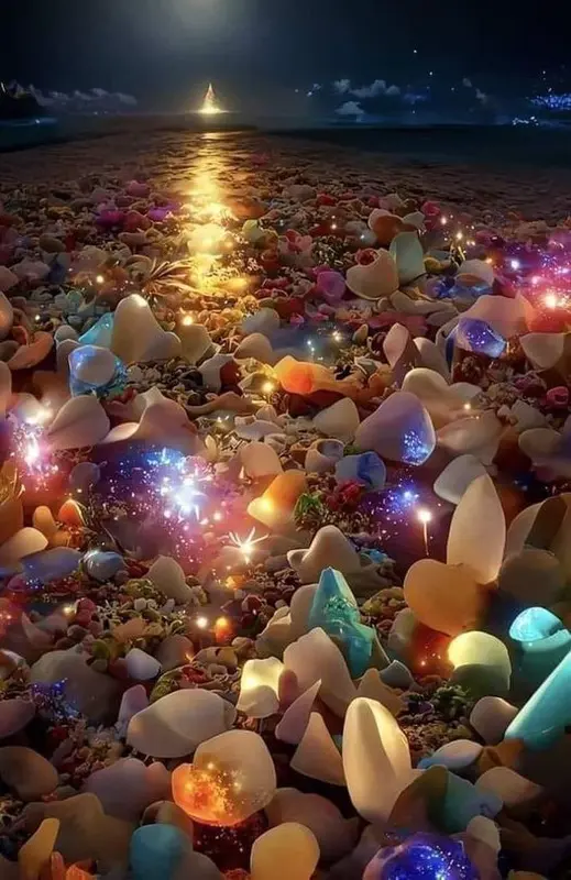 Magical Glowing Stones Beach