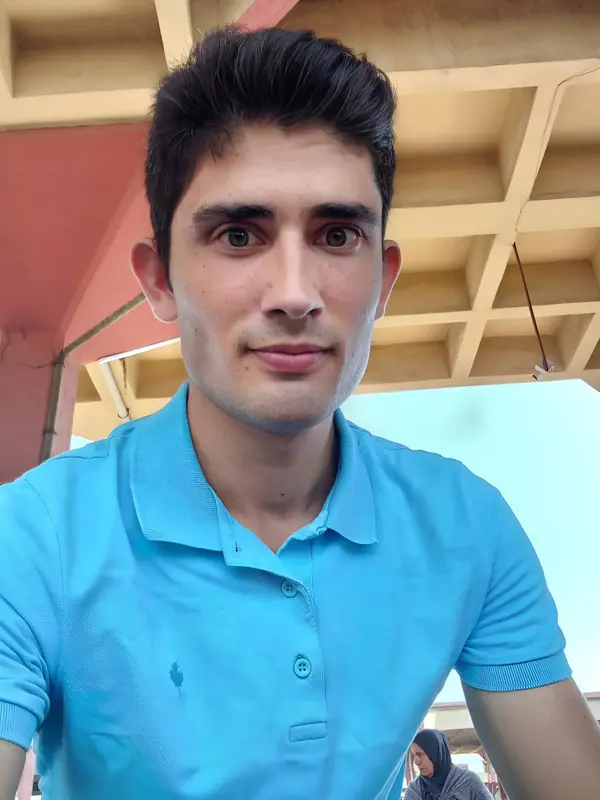 Man In Blue Polo Shirt