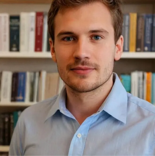 Man In Front Of Books