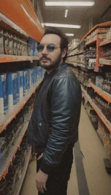 Man In Store Aisle Pose