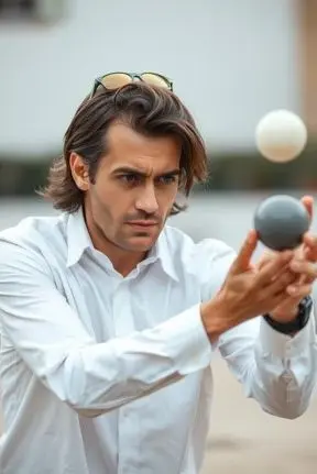 Man Juggling Two Balls