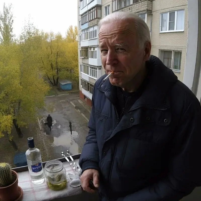 Man On Balcony With Cigarette