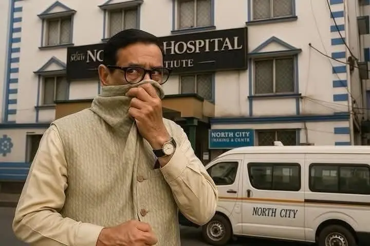 Man Outside Hospital Entrance