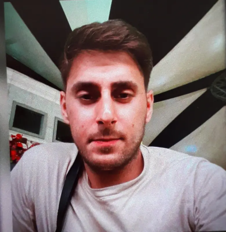 Man Portrait With Geometric Backdrop