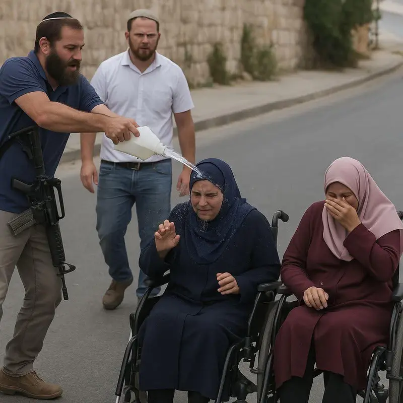 Man Pours Liquid On Women