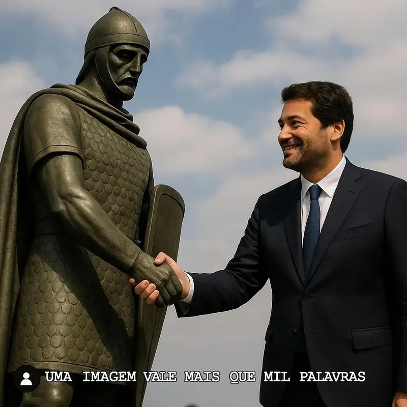 Man Shakes Hands Statue
