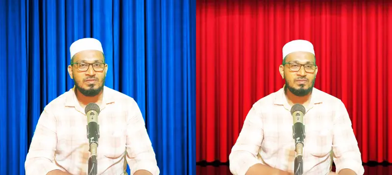 Man With Microphone, Dual Curtains