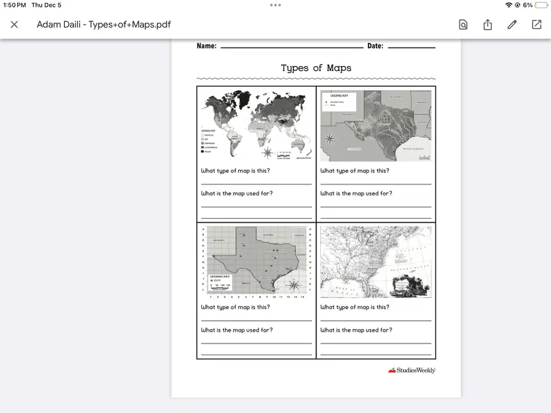 Map Worksheet With Activities