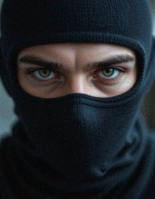 Masked Individual Close-up